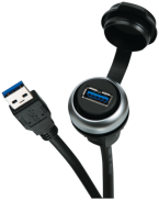 MSDD Einbaudose USB 3.0 BF A, 3.0 m Leitung, Design Silber 