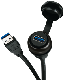 MSDD Einbaudose USB 3.0 BF A, 1.5 m Leitung, Design Schwarz  4000-73000-0170001