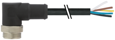 Mini (7/8) 3 pole, Male (Ext.) 90° w/ Cable  7700-A3011-UMB1000