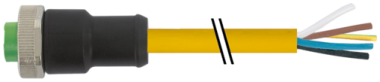 Mini (7/8) 5 pole, Female 0° w/ Cable  7700-A5021-UBD0150