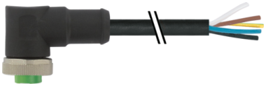 Mini (7/8) 3 pole, Female 90° w/ Cable  7700-A3031-UMB0750