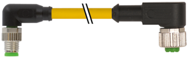 M8 St. 90° / M12 Bu. 90° A-kod.  7000-88321-0500200