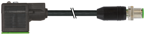 M12 male 0° A-cod. / MSUD valve plug A-18mm 